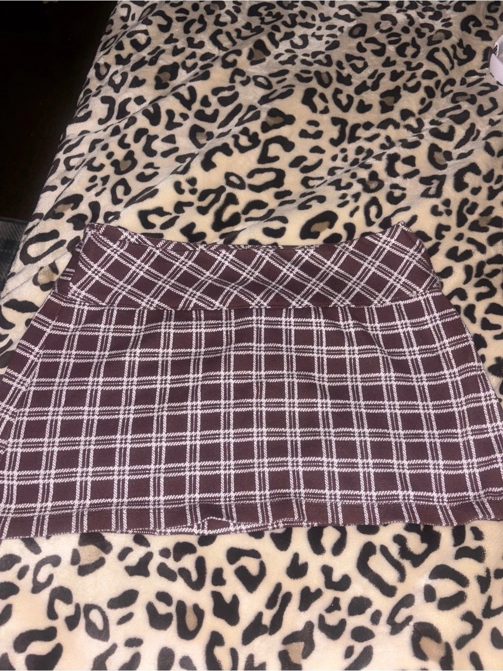 Altar'd State Plaid Mini Skirt in Purple & White Size Small Like New
